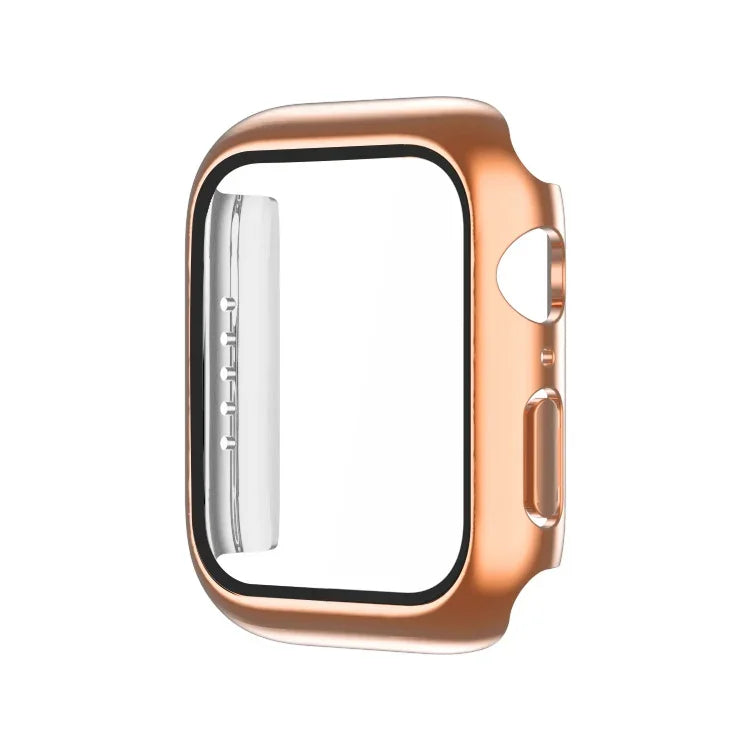 Electroplating Monochrome PC+Tempered Film Watch Case, For Apple Watch Series 9 / 8 / 7 45mm, For Apple Watch Series 8 / 7 45mm, For Apple Watch Series 6/5/4/SE 44mm, For Apple Watch Series 3/2/1 42mm, For Apple Watch Series 9 / 8 / 7 41mm             ...