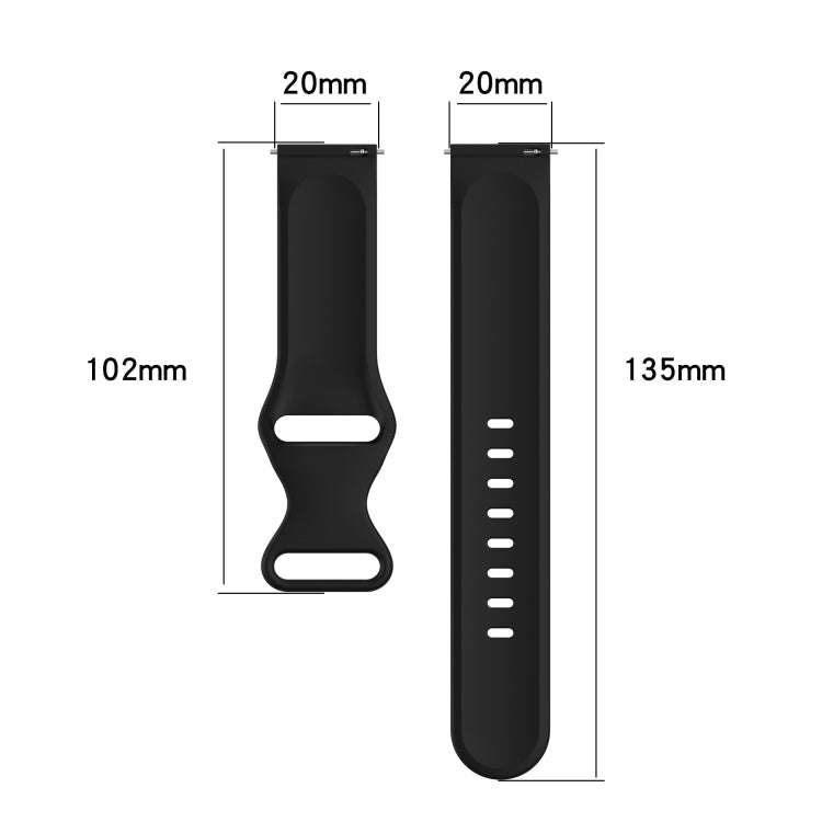 20mm Solid Color Silicone Watch Band, For Garmin Forerunner 245 Music, For Garmin Vivoactive 3 Music