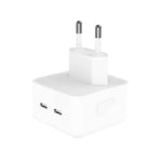 شاحن PD بقوة 35 واط بمنفذي USB-C / Type-C لسلسلة iPhone / iPad، قابس أوروبي، قابس أوروبي