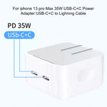 شاحن PD بقوة 35 واط بمنفذي USB-C / Type-C لسلسلة iPhone / iPad، قابس أوروبي، قابس أوروبي