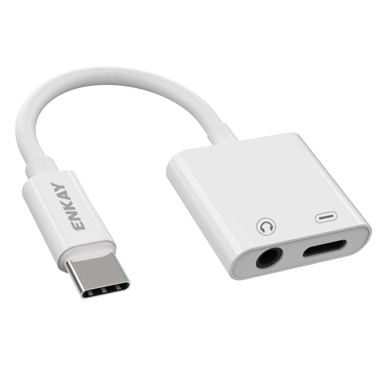 كابل بيانات محول صوت وسماعة وشحن IVON ENKAY ENK-AT106 USB-C / Type-C إلى 3.5 مم + Type-C