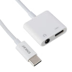 كابل بيانات محول صوت وسماعة وشحن IVON ENKAY ENK-AT106 USB-C / Type-C إلى 3.5 مم + Type-C