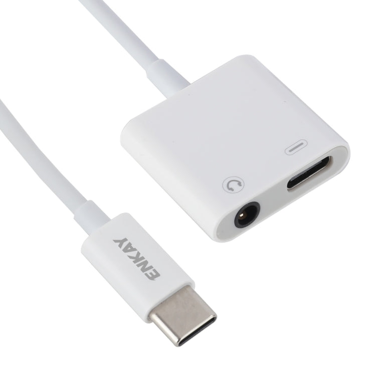 كابل بيانات محول صوت وسماعة وشحن IVON ENKAY ENK-AT106 USB-C / Type-C إلى 3.5 مم + Type-C