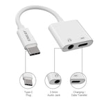 كابل بيانات محول صوت وسماعة وشحن IVON ENKAY ENK-AT106 USB-C / Type-C إلى 3.5 مم + Type-C