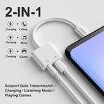 كابل بيانات محول صوت وسماعة وشحن IVON ENKAY ENK-AT106 USB-C / Type-C إلى 3.5 مم + Type-C