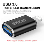 محول OTG من ENKAY ENK-AT110 من 8 بن ذكر إلى USB 3.0 أنثى من سبائك الألمنيوم، ENK-AT110