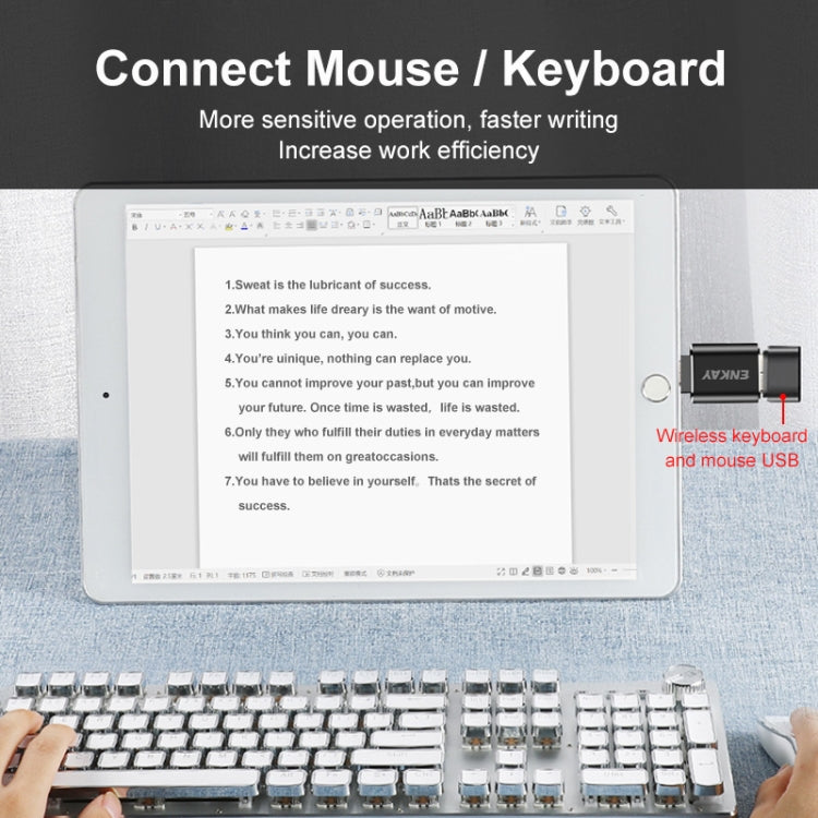 محول OTG من ENKAY ENK-AT110 من 8 بن ذكر إلى USB 3.0 أنثى من سبائك الألمنيوم، ENK-AT110