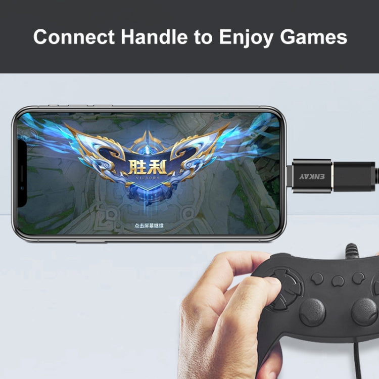 محول OTG من ENKAY ENK-AT110 من 8 بن ذكر إلى USB 3.0 أنثى من سبائك الألمنيوم، ENK-AT110