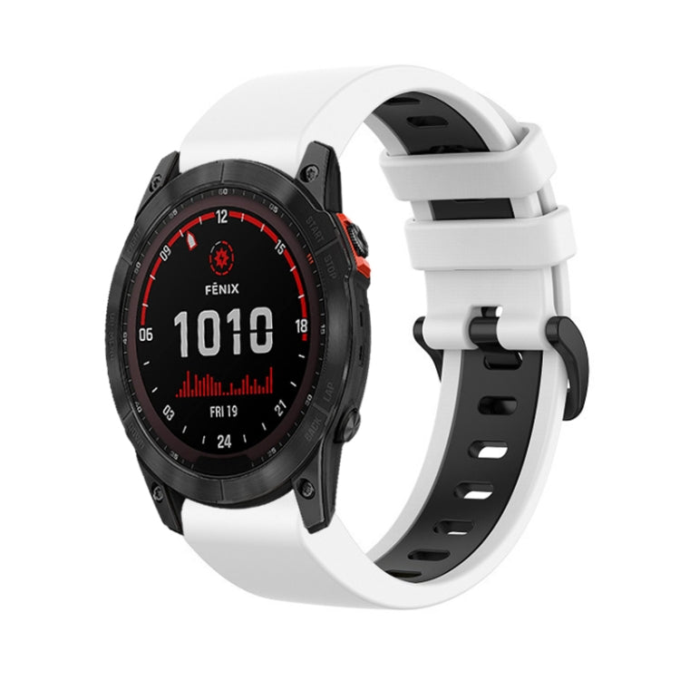 26mm Silicone Sports Two-Color Watch Band, For Garmin Fenix 7X, For Garmin Fenix 7X Solar, For Garmin Tactix 7 Pro, For Garmin Tactix 7, For Garmin Fenix 6X, For Garmin Fenix 6X Pro
