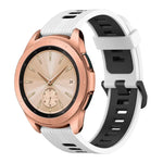 20mm Vertical Pattern Two-Color Silicone Watch Band, For Samsung Galaxy watch 42mm, For Samsung Gear Sport, For Samsung Gear S2 Classic