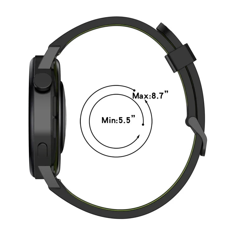 20mm Vertical Pattern Two-Color Silicone Watch Band, For Samsung Galaxy watch 42mm, For Samsung Gear Sport, For Samsung Gear S2 Classic