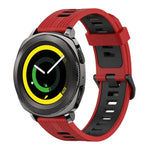 20mm Vertical Pattern Two-Color Silicone Watch Band, For Samsung Galaxy watch 42mm, For Samsung Gear Sport, For Samsung Gear S2 Classic
