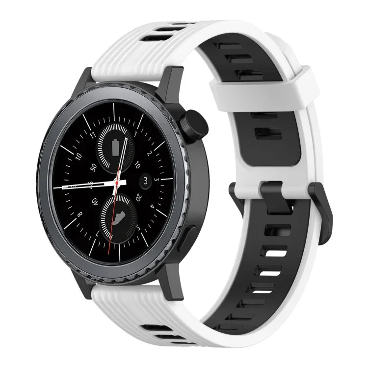 20mm Vertical Pattern Two-Color Silicone Watch Band, For Samsung Galaxy watch 42mm, For Samsung Gear Sport, For Samsung Gear S2 Classic