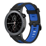 20mm Vertical Pattern Two-Color Silicone Watch Band, For Samsung Galaxy watch 42mm, For Samsung Gear Sport, For Samsung Gear S2 Classic