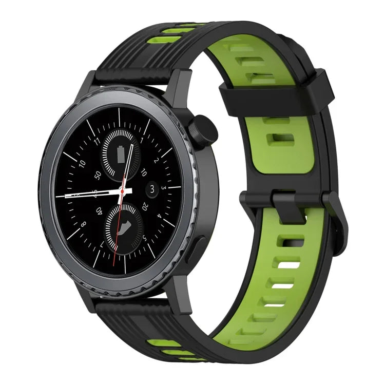 20mm Vertical Pattern Two-Color Silicone Watch Band, For Samsung Galaxy watch 42mm, For Samsung Gear Sport, For Samsung Gear S2 Classic