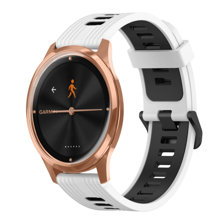 20mm Vertical Pattern Two-Color Silicone Watch Band, For Garmin Move Luxe, For Garmin Move Style, For Garmin Venu sq, For Garmin Forerunner 645 Music
