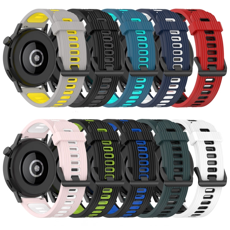 22mm Vertical Pattern Two-Color Silicone Watch Band, For Amazfit 2 Stratos, For  Amazfit Z