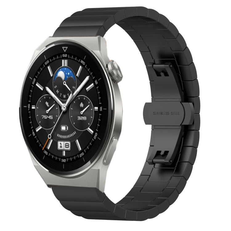 20mm One Bead Butterfly Buckle Metal Steel Watch Band, For Huawei Watch GT 3 Pro 43mm