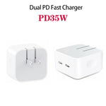شاحن PD بقوة 35 واط بمنفذي USB-C / Type-C لسلسلة iPhone / iPad، قابس أمريكي، قابس أمريكي