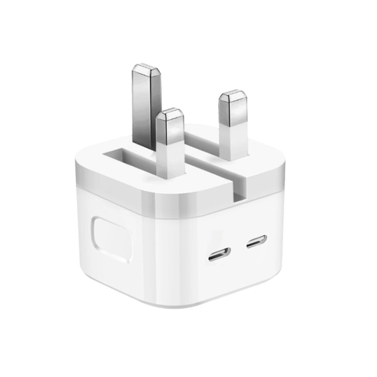 شاحن PD بقوة 35 واط بمنفذي USB-C / Type-C لسلسلة iPhone / iPad، قابس بريطاني، قابس بريطاني