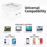 شاحن PD بقوة 35 واط بمنفذي USB-C / Type-C لسلسلة iPhone / iPad، قابس بريطاني، قابس بريطاني