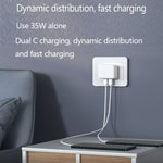 شاحن PD 35 واط بمنافذ USB-C / Type-C مزدوجة مع كابل بيانات Type-C إلى 8 بن، قابس المملكة المتحدة، قابس المملكة المتحدة + كابل 8 بن بطول 1 متر، قابس المملكة المتحدة + كابل 8 بن بطول 1.5 متر، قابس المملكة المتحدة + كابل 8 بن بطول 2 متر