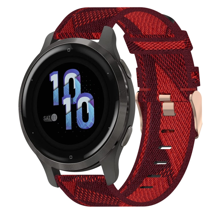 18mm Nylon Woven Watch Band, For Garmin Forerunner 255S, For Garmin Venu 2S, For Garmin Vivomove 3S, For Garmin Vivoactive 4S