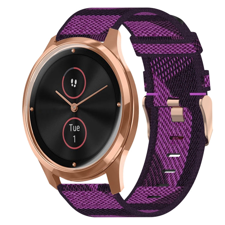 20mm Nylon Woven Watch Band, For Garmin Venu SQ, For Garmin Vivomove 3, For Garminmove 3, For Garmin VivoMove Luxe, For Garminmove Luxe, For Garmin VivoMove Style