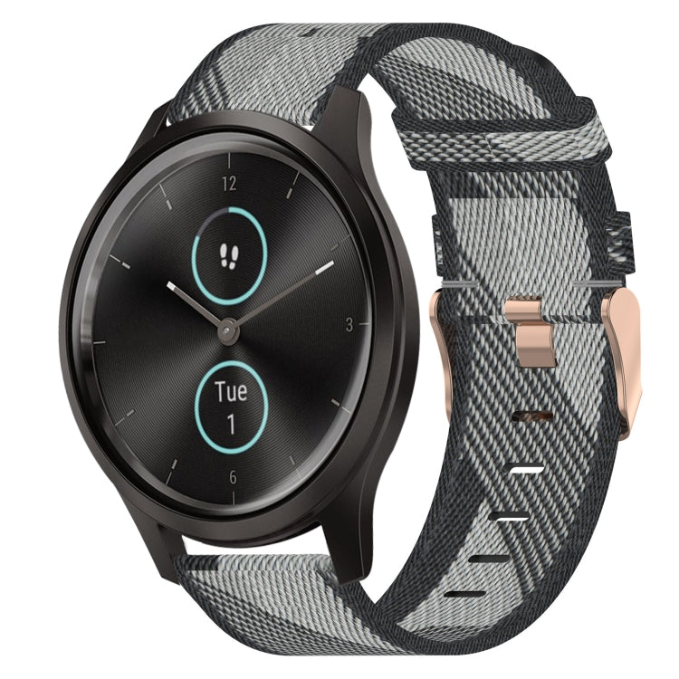20mm Nylon Woven Watch Band, For Garmin Venu SQ, For Garmin Vivomove 3, For Garminmove 3, For Garmin VivoMove Luxe, For Garminmove Luxe, For Garmin VivoMove Style