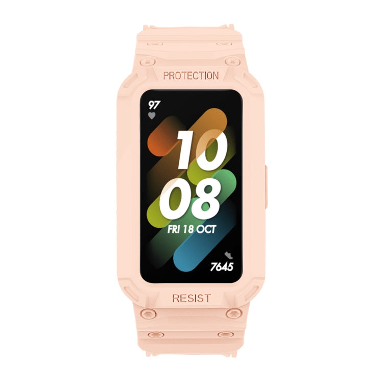 For Huawei Band 6 / 7 / Honor Band 6 JSM Integrated TPU Adjustable Elastic Watch Band, Pink, Black, Army Green, Translucent, Light Grey, Dark Blue