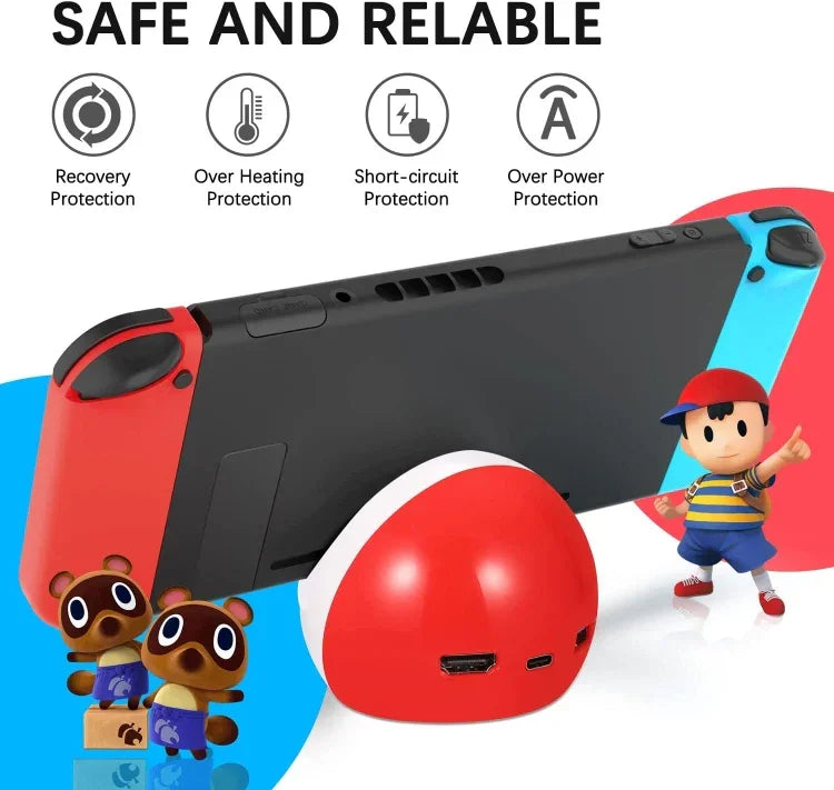 قاعدة شحن متعددة الوظائف مع ملحقات HDMI لـ Nintendo Switch، قاعدة شحن