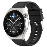 Protruding Head Silicone Strap Silver Buckle, For Huawei  Watch GT Runner 22mm, For Huawei Watch GT3 46mm 22mm, For Huawei Watch 3 / Watch3 Pro 22mm, For Huawei Watch GT2 Pro / GT2e 22mm