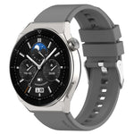 Protruding Head Silicone Strap Silver Buckle, For Huawei  Watch GT Runner 22mm, For Huawei Watch GT3 46mm 22mm, For Huawei Watch 3 / Watch3 Pro 22mm, For Huawei Watch GT2 Pro / GT2e 22mm