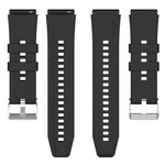 Protruding Head Silicone Strap Silver Buckle, For Huawei Watch GT 42mm/46mm / GT2 46mm 22mm, For Honor Watch GS Pro 22mm, For Honor Magic Watch 2 46mm 22mm, For Huawei Watch GT3 42mm 20mm
