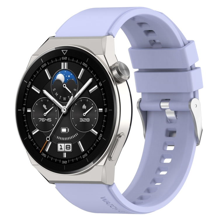 Protruding Head Silicone Strap Silver Buckle, For Huawei Watch GT 42mm/46mm / GT2 46mm 22mm, For Honor Watch GS Pro 22mm, For Honor Magic Watch 2 46mm 22mm, For Huawei Watch GT3 42mm 20mm