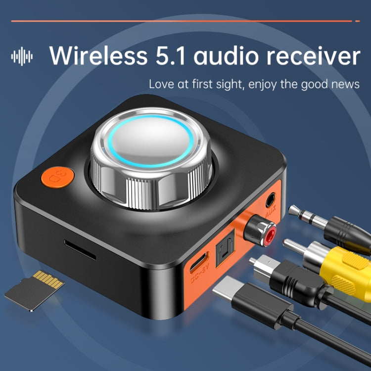 مستقبل صوت بلوتوث 5.1 C39HD مخرج AUX و coaxial و fiber يدعم تشغيل بطاقة TF، مستقبل صوت بلوتوث 5.1