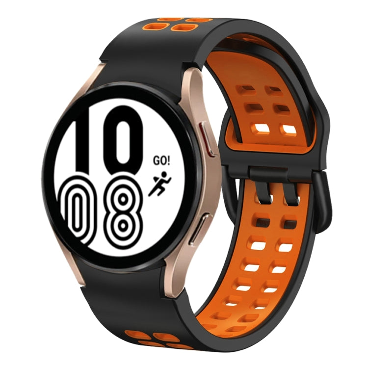 سوار ساعة سيليكون قابل للتنفس بلونين بعرض 20 مم، لسامسونج جالاكسي ووتش 5 برو 45 مم، لسامسونج جالاكسي ووتش 4 40 مم