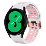 سوار ساعة سيليكون قابل للتنفس بلونين 20مم، لـ Samsung Galaxy Watch 4 مقاس 44مم، لـ Samsung Galaxy Watch 4 Classic مقاس 46مم