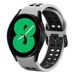 سوار ساعة سيليكون قابل للتنفس بلونين 20مم، لـ Samsung Galaxy Watch 4 مقاس 44مم، لـ Samsung Galaxy Watch 4 Classic مقاس 46مم