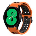 سوار ساعة سيليكون قابل للتنفس بلونين 20مم، لـ Samsung Galaxy Watch 4 مقاس 44مم، لـ Samsung Galaxy Watch 4 Classic مقاس 46مم
