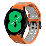 سوار ساعة سيليكون قابل للتنفس بلونين 20مم، لـ Samsung Galaxy Watch 4 مقاس 44مم، لـ Samsung Galaxy Watch 4 Classic مقاس 46مم