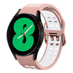 سوار ساعة سيليكون قابل للتنفس بلونين 20مم، لـ Samsung Galaxy Watch 4 مقاس 44مم، لـ Samsung Galaxy Watch 4 Classic مقاس 46مم