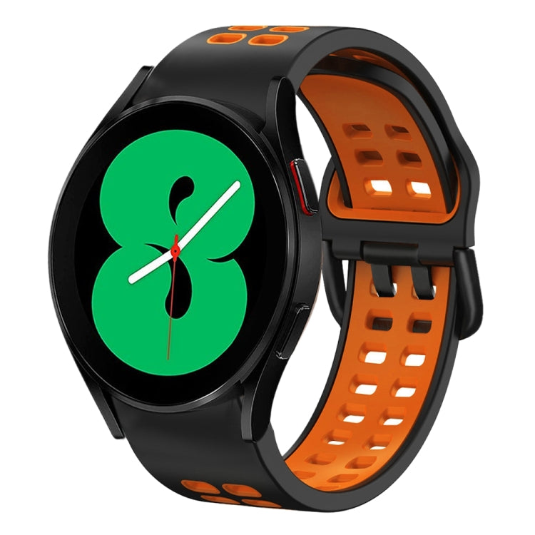 سوار ساعة سيليكون قابل للتنفس بلونين 20مم، لـ Samsung Galaxy Watch 4 مقاس 44مم، لـ Samsung Galaxy Watch 4 Classic مقاس 46مم