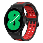 سوار ساعة سيليكون قابل للتنفس بلونين 20مم، لـ Samsung Galaxy Watch 4 مقاس 44مم، لـ Samsung Galaxy Watch 4 Classic مقاس 46مم