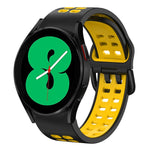 سوار ساعة سيليكون قابل للتنفس بلونين 20مم، لـ Samsung Galaxy Watch 4 مقاس 44مم، لـ Samsung Galaxy Watch 4 Classic مقاس 46مم