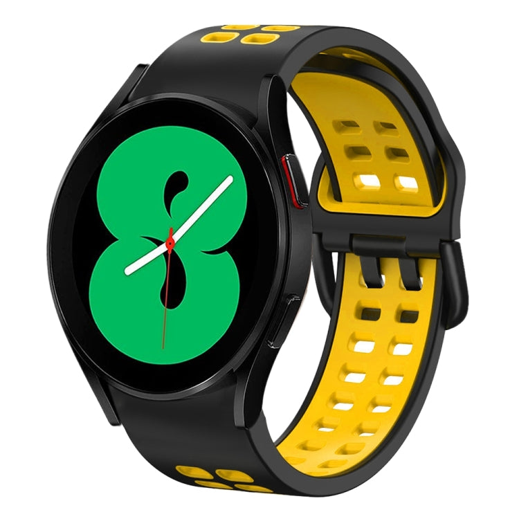 سوار ساعة سيليكون قابل للتنفس بلونين 20مم، لـ Samsung Galaxy Watch 4 مقاس 44مم، لـ Samsung Galaxy Watch 4 Classic مقاس 46مم