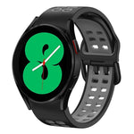 سوار ساعة سيليكون قابل للتنفس بلونين 20مم، لـ Samsung Galaxy Watch 4 مقاس 44مم، لـ Samsung Galaxy Watch 4 Classic مقاس 46مم