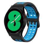 سوار ساعة سيليكون قابل للتنفس بلونين 20مم، لـ Samsung Galaxy Watch 4 مقاس 44مم، لـ Samsung Galaxy Watch 4 Classic مقاس 46مم