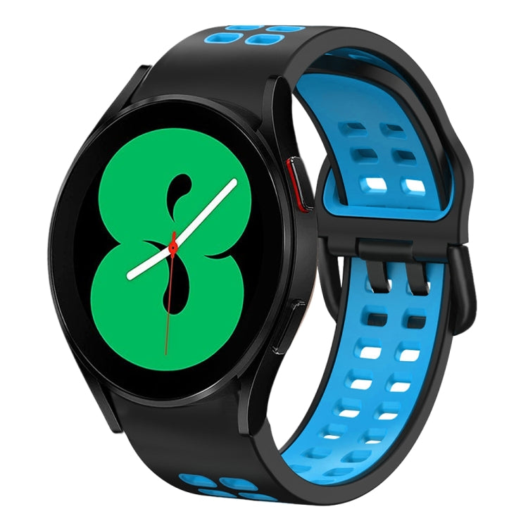 سوار ساعة سيليكون قابل للتنفس بلونين 20مم، لـ Samsung Galaxy Watch 4 مقاس 44مم، لـ Samsung Galaxy Watch 4 Classic مقاس 46مم
