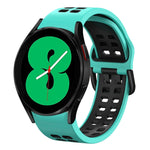 سوار ساعة سيليكون قابل للتنفس بلونين 20مم، لـ Samsung Galaxy Watch 4 مقاس 44مم، لـ Samsung Galaxy Watch 4 Classic مقاس 46مم
